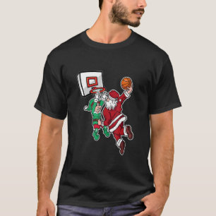 Christmas Basketball Player Santa Dunk Xmas T-Shirt