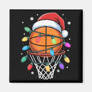 Christmas Basketball Santa Hat Xmas Light Basketba Magnet