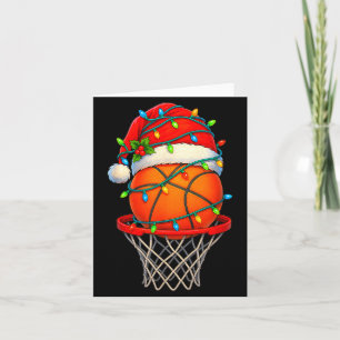 Christmas Basketball Santa Sports Xmas Artwork Card