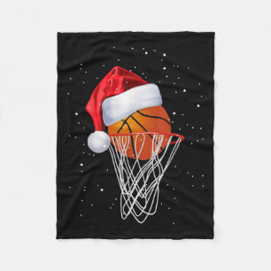 Christmas Basketball Shirt Basketball Santa Snow Fleece Blanket