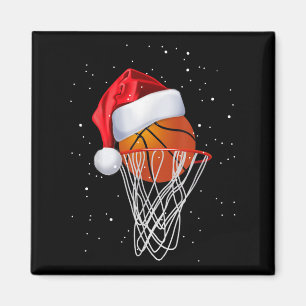 Christmas Basketball Shirt Basketball Santa Snow  Magnet