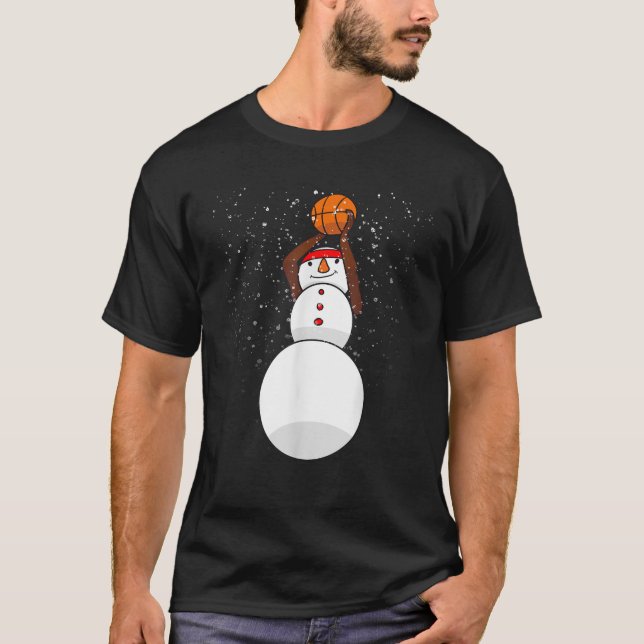 Christmas Basketball Shirt Basketball Snowman Chri (Front)