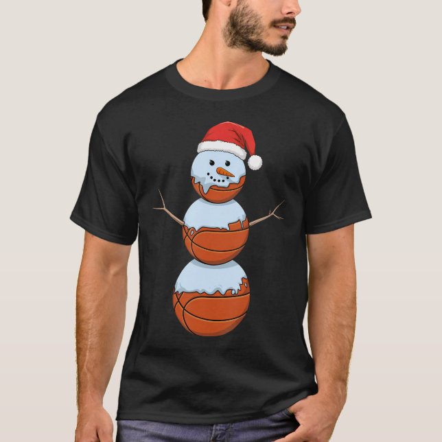 Christmas Basketball Shirt Snowman Basketball Chri (Front)
