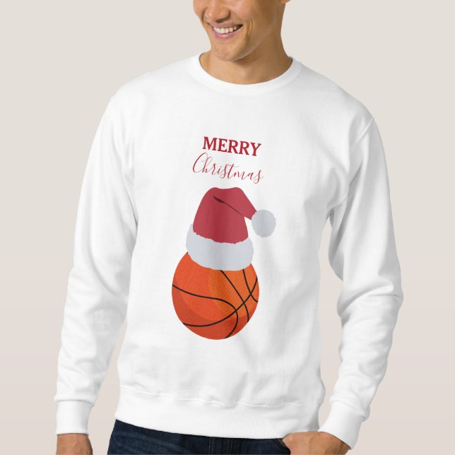 Christmas Basketball Sports Ball Party Sweatshirt (Front)