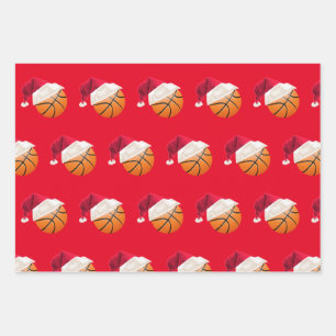 Christmas Basketball Sports Santa Holiday Wrapping Paper Sheet