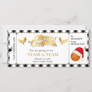 Christmas Basketball Ticket, Surprise Gift Voucher
