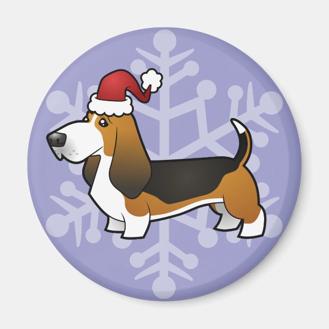 Christmas Basset Hound Magnet (Front)