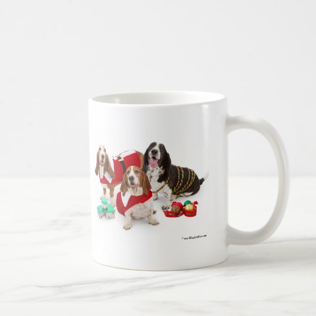 christmas bassets coffee mug (Right)