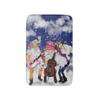 Christmas Bath Mat Happy Gnome Music Band