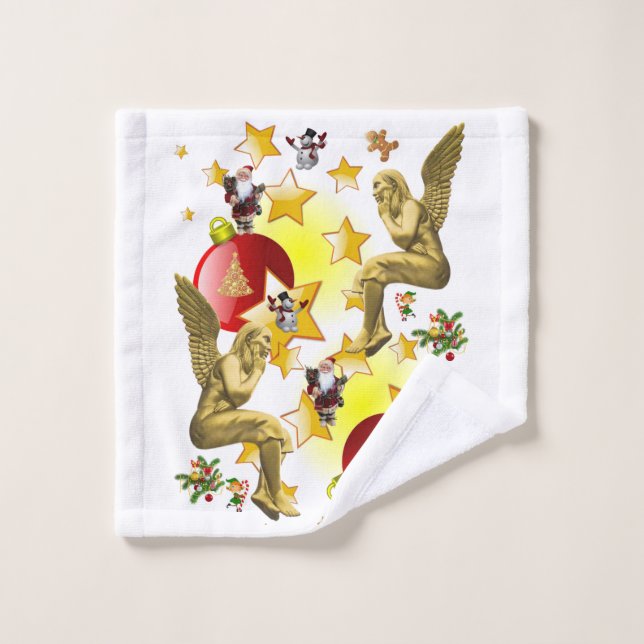 Christmas Bath Towel Sets, Christmas Angel (Wash Cloth)