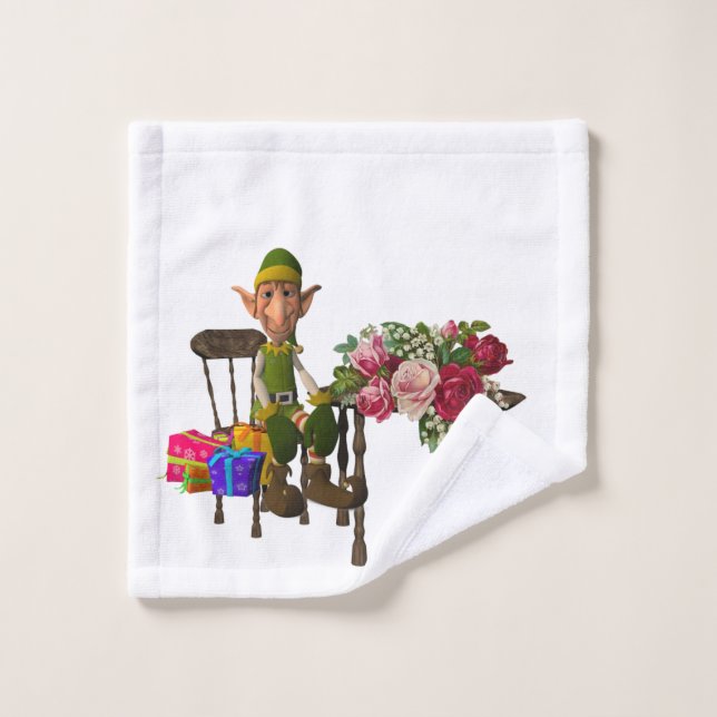 Christmas Bath Towel Sets, Elf (Wash Cloth)