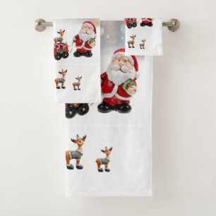 Christmas Bath Towel Sets, Santa
