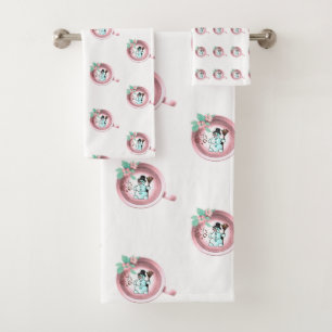 Christmas Bath Towel Sets, Snowman