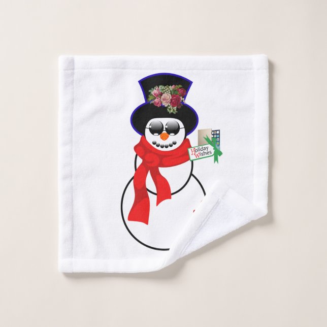 Christmas Bath Towel Sets, Snowman Iphone (Wash Cloth)