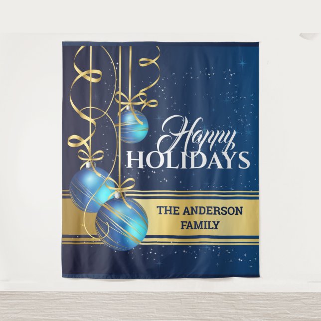 Christmas baubels luxurious greetings wall tapestry (Front)