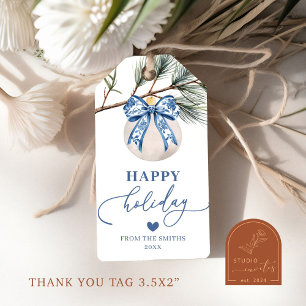 Christmas Bauble Chinoiserie Happy Holiday Tags