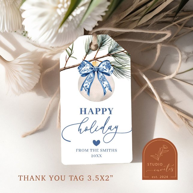 Christmas Bauble Chinoiserie Happy Holiday Tags (Creator Uploaded)