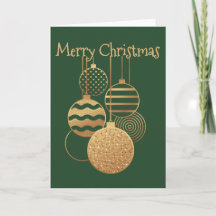 Christmas Bauble design with greeting green blank