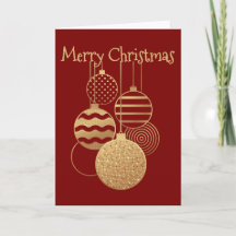 Christmas Bauble design with greeting red blank