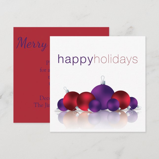 Christmas bauble invitation (Front/Back)