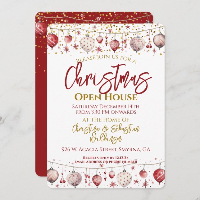 Christmas Bauble Open House Invitation (Front/Back)