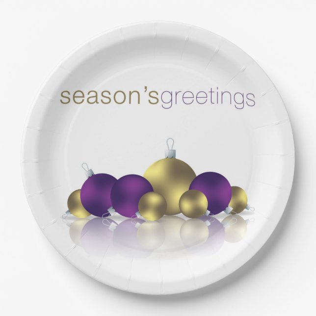 Christmas bauble paper plate (Front)