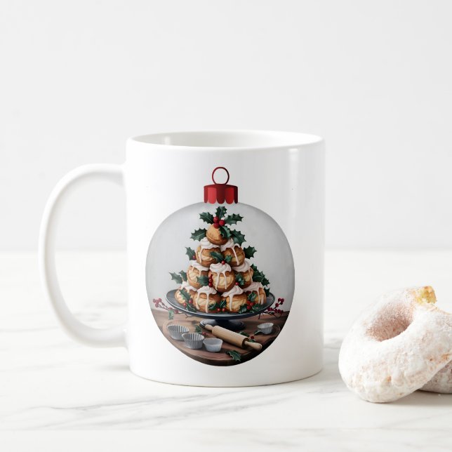 Christmas Bauble Profiteroles Baker Coffee Mug (With Donut)