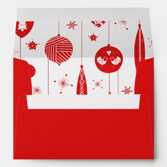 Christmas Bauble Red And White With Address Envelope (Back (Bottom))