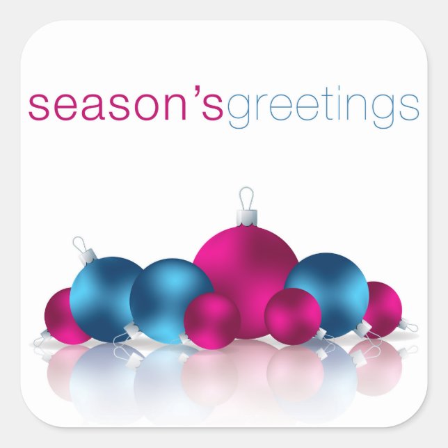 Christmas bauble square sticker (Front)