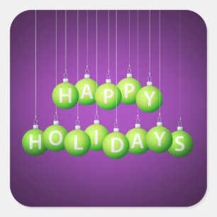 Christmas bauble square sticker