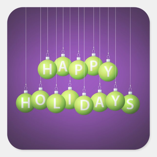 Christmas bauble square sticker (Front)