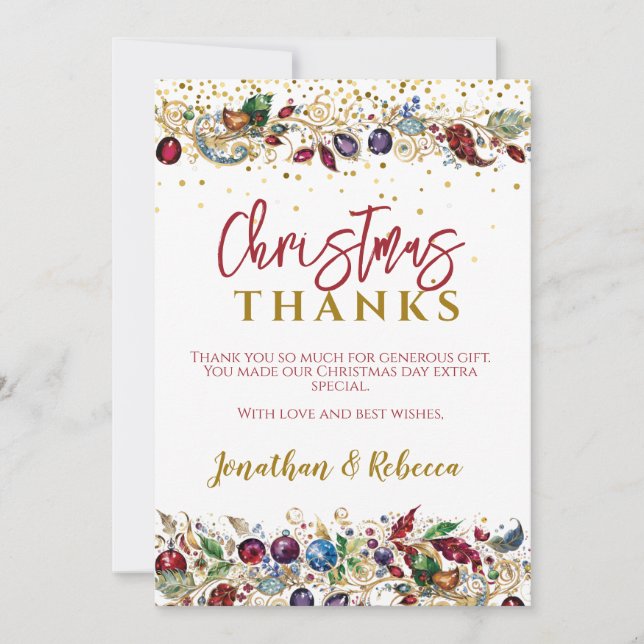Christmas Bauble Thank You Card (Front)