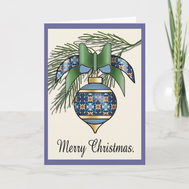 Christmas Baubles - 12 Holiday Card (Front)