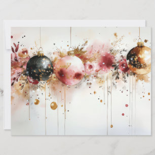 Christmas Baubles and Flowers Scrapbook Paper