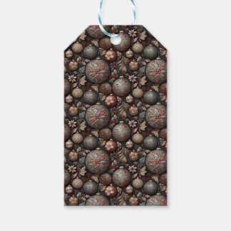 Christmas Baubles and Flowers, Vintage Baroque Art Gift Tags