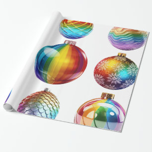 Christmas Baubles Digital Art Wrapping Paper