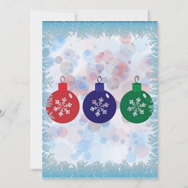 Christmas Baubles Holiday Card (Front)