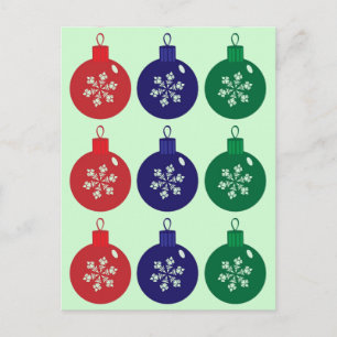 Christmas Baubles Holiday Postcard