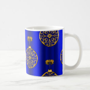 Christmas Baubles on Blue Coffee Mug