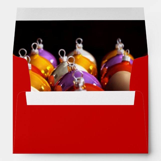 Christmas Baubles Personalised Merry Christmas env Envelopes (Back (Bottom))