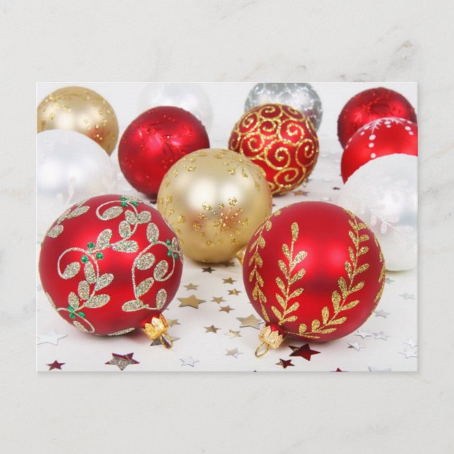 Christmas Baubles Postcard (Front)