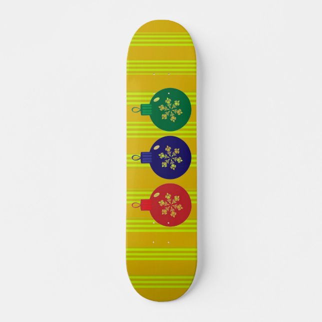 Christmas Baubles Skateboard (Front)