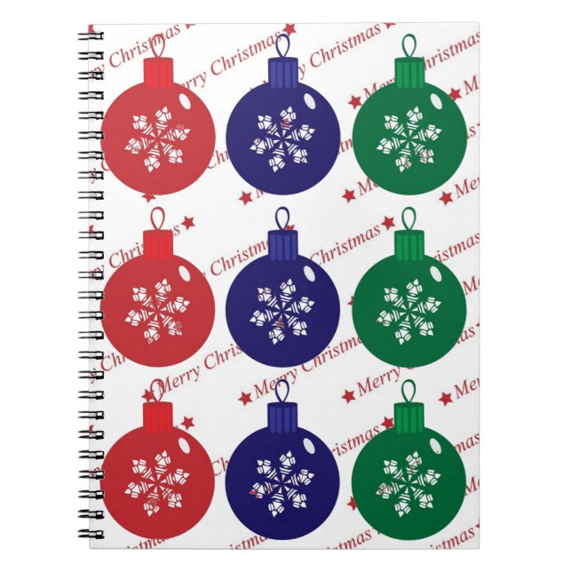 Christmas Baubles Spiral Notebook (Front)