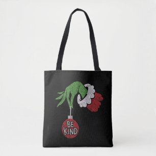 Christmas Be Kind Rhinestone Bling Tote Bag