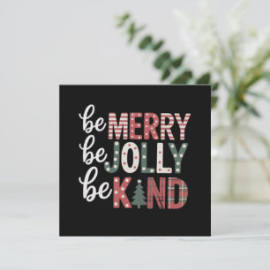Christmas Be Kind Teacher Merry Xmas Tree Jolly  Invitation