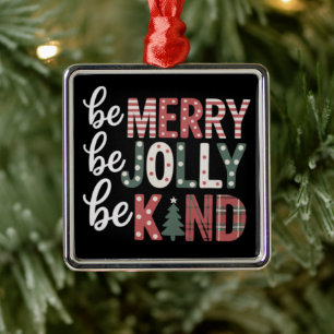 Christmas Be Kind Teacher Merry Xmas Tree Jolly Metal Tree Decoration