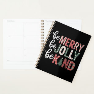 Christmas Be Kind Teacher Merry Xmas Tree Jolly  Planner