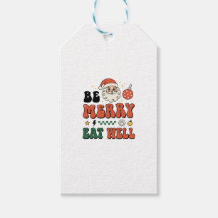 Christmas Be Merry Eat Well Santa Design Gift Tags
