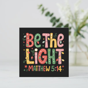 Christmas Be The Light Xmas Christian Holiday  Card