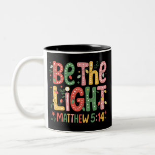 Christmas Be The Light Xmas Christian Holiday  Two-Tone Coffee Mug